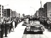 Membri ai conducerii de partid şi de stat vizitând regiunea Argeş (Piteşti)