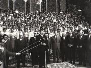 Membri ai conducerii de partid şi de stat vizitând regiunea Argeş (Topoloveni)