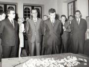 Vizita conducătorilor de partid şi de stat în regiunea Mureş Autonomă Maghiară (Târgu Mureş)