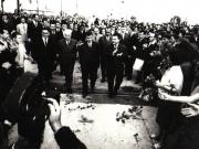 Aspect din timpul vizitei conducătorilor de partid şi de stat în regiunea Mureş Autonomă Maghiară (Combinatul de azot Târgu Mureş)