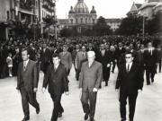 Vizita conducătorilor de partid şi de stat în regiunea Mureş Autonomă Maghiară (Târgu Mureş)