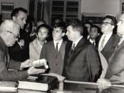 Aspect din timpul vizitei conducătorilor de partid şi de stat în regiunea Mureş Autonomă Maghiară (Târgu Mureş, Biblioteca Teleky)