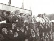 Aspect din timpul vizitei conducătorilor de partid şi de stat în regiunea Mureş Autonomă Maghiară (C.A.P. Cucerdea)