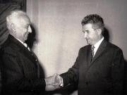 Primirea la Nicolae Ceauşescu a senatorului iranian Abbas Massaudi.     (10 aprilie 1972).