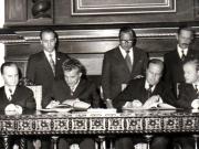 Aspecte din timpul vizitei oficiale de prietenie a preşedintelui Consiliului de Stat al României, Nicolae Ceauşescu în Columbia.     (septembrie 1973).