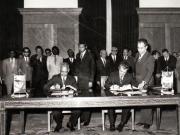 Aspecte din timpul vizitei oficiale de prietenie în România a preşedintelui Republicii Islamice Mauritania, Moktar Ougd Daddah.      (25 iunie 1974).