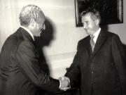 Primirea la Nicolae Ceauşescu a corespondentului diplomatic al ziarului egiptean „Al Ahram”, Hamdy Fouad.      (iunie 1974).