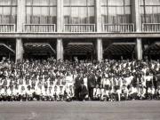 Aspecte de la primirea de către Nicolae Ceauşescu împreună cu Elena Ceauşescu a grupului de elevi şi studenţi americani care ne-au vizitat ţara în cadrul programului „Ambasadorii prieteniei”.     (27 iulie 1974).