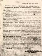 Manifest: Muncitori, ţărani, meşteşugari din vechiul regat! Naţionalităţi asuprite de dictatură regală imperialistă! Guvernul dictaturii regale, guvernul războiului, acest duşman de moarte…semnează: Comitetul Central al P.C.R. – februarie 1940. (februarie 1940)