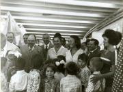 Vizita preşedintelui Nicolae Ceauşescu împreună cu Elena Ceauşescu şi alţi conducători de partid şi de stat la Târgul de mostre şi bunuri de consum de la Complexul Expoziţional din Piaţa Scânteii.(20.VIII.1977)