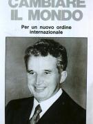 Coperta volumului apărut în Italia intitulat „Nicolae Ceauşescu. Să schimbăm lumea. Pentru o nouă ordine internaţională”.(1977)