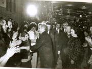 Conducători de partid şi de stat prezenţi în noaptea Anului Nou în mijlocul oamenilor muncii la întreprinderea „23 August” din Capitală.(1.I.1978)