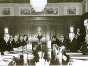 Vizita în România a cancelarului Federal al Republicii Federale Germania, Helmut Schmidt. Aspect din timpul convorbirilor oficiale.(6-7.I.1978)