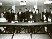 Aspect de la semnarea de către Nicolae Ceauşescu şi Todor Jivkov a Convenţiei româno-bulgare privind colaborarea în construcţia complexului de olefine şi cooperarea în producţie.(5.IV.1978)