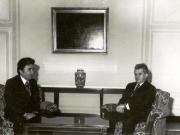 Primirea de către Nicolae Ceauşescu a şefului delegaţiei Partidului Republican al Poporului din Turcia, Mustafa Ustündag, secretar general al partidului care, la invitaţia C.C. al P.C.R., face o vizită în ţara noastră.(8.IV.1978)