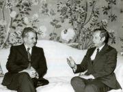 Vizita în S.U.A. La reşedinţa ce i-a fost rezervată la Blair House, Nicolae Ceauşescu l-a primit pe Michael Blumenthal, ministrul finanţelor al S.U.A. (12.IV.)(12-17.IV.1978)