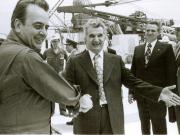 Vizita de stat în S.U.A. Oaspeţi ai petroliştilor de pe platforma de foraj „Ocean Queen” („Regina Oceanului”) situată de a lungul coastei statului Louisiana, în Golful Mexic (16.IV.).(12-17.IV.1978)