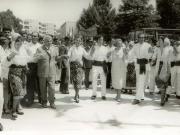 Vizita de lucru a preşedintelui Nicolae Ceauşescu, a Elenei Ceauşescu şi a altor conducători de partid şi de stat în judeţul Tulcea. Secvenţă din hora desfăşurată în municipiul Tulcea.(29.VII.1978)