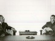 Încheierea convorbirilor dintre Nicolae Ceauşescu, secretar general al P.C.R. şi Santiago Carrillo, secretar general al P.C. din Spania, care s-a aflat la odihnă în ţara noastră.(28.VIII.1978)