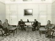 Preşedintele Nicolae Ceauşescu a primit pe Alfred Bussey – preşedintele Consiliului Naţional şi Robert Reimann – preşedintele Consiliului Statelor ale Adunării Federale a Confederaţiei Elveţiene, care ne vizitează ţara la invitaţia M.A.N. Au luat parte Nicolae Giosan şi Ioan D. Popa – preşedintele pentru relaţiile de prietenie România – Elveţia.(31.VIII.1978)