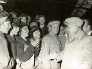 Vizita de lucru a preşedintelui Nicolae Ceauşescu, a altor conducători de partid şi de stat, în judeţul Caraş-Severin. Primirea făcută de muncitorii întreprinderii de construcţii metalice din Bocşa.(13-14.IX.1978)
