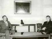 Primirea primului secretar al C.C. al P.C. Paraguayan, Antonio Maidana, care face o vizită în ţara noastră, la invitaţia C.C. al P.C.R.La întrevedere a luat parte Vasile Muşat, secretar al C.C. al P.C.R.(10.X.1978)