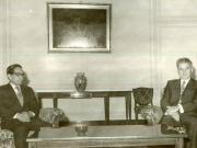 Preşedintele Nicolae Ceauşescu a primit pe generalul brigadier Myint Maung, ministrul afacerilor externe al Republicii Socialiste a Uniunii Birmane, care face o vizită oficială în ţara noastră. La primire a luat parte Ştefan Andrei, ministrul afacerilor externe.(25.X.1978)