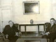 Preşedintele Nicolae Ceauşescu l-a primit pe Alain Poher, preşedintele Senatului francez, care face o vizită în ţara noastră, la invitaţia M.A.N. La întrevedere a luat parte Nicolae Giosan, preşedintele M.A.N.(1.XI.1978)