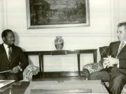 Nicolae Ceauşescu, secretar general al P.C.R., preşedintele R.S.R., a primit pe Joaquim Alberto Chissano, ministrul afacerilor externe al Republicii Populare Mozambic, secretar al C.C. al FRELIMO. La primire a luat parte Ştefan Andrei, ministrul afacerilor externe.(6.XI.1978)