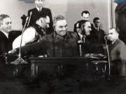 Gheorghe Gheorghiu –Dej, Vasile Luca, Marin Florea Ionescu, Petre Borilă la cea de-a 10-a sesiune a M.A.N. în timpul votării bugetului de stat al R.P.R. pe anul 1951.  (7.IV.1951). (5-7.IV.1951).