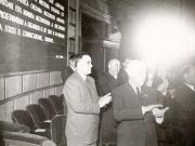 Gheorghe Gheorghiu –Dej participă la festivitatea de la Ateneul R.P.R. cu prilejul celei de-a 4-a aniversări a Republicii. Au mai fost de faţă: C.I. Parhon, S.I. Kavtaradze, Acad., M.B. Mitin, Gh. Apostol, Teohari Georgescu. (30.12.1951).