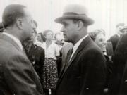 Gheorghe Gheorghiu –Dej pe Aeroportul Băneasa înainte de plecare la Conferinţa de Pace de la Paris.(11.08.1946).