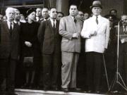 Miting în Gara Băneasa cu prilejul întoarcerii în ţară a delegaţiei române care a participat la Conferinţa Păcii de la Paris. Din delegaţie au făcut parte: Gh. Gheorghiu–Dej, Şt. Voitec, I.G. Maurer, P. Groza, Gh. Tătărăscu, Fl. Bagdasar, Acad. Gh. Nicolau, ş.a. (21.09.1946).