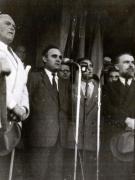 Miting în Gara Băneasa cu prilejul întoarcerii în ţară a delegaţiei române care a participat la Conferinţa Păcii de la Paris. Din delegaţie au făcut parte: Gh. Gheorghiu–Dej, Şt. Voitec, I.G. Maurer, P. Groza, ş.a. (21.09.1946).