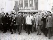 Plecarea de la mitingul din Gara Băneasa, care a avut loc cu prilejul înapoierii în ţară a delegaţiei române care a participat la Conferinţa Păcii de la Paris. Din delegaţie au făcut parte: Gh. Gheorghiu–Dej, Şt. Voitec, Gh. Tătărăscu, P. Groza, Fl. Bagdasar. (21.09.1946).