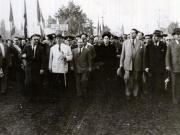 Plecarea de la mitingul din Gara Băneasa, care a avut loc cu prilejul înapoierii în ţară a delegaţiei române care a participat la Conferinţa Păcii de la Paris. Din delegaţie au făcut parte: Gh. Gheorghiu–Dej, Şt. Voitec, Gh. Tătărăscu, P. Groza, Th. Georgescu. (21.09.1946).