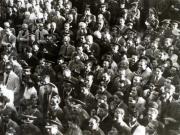 Aspect de la mitingul din Gara Băneasa, cu prilejul înapoierii în ţară a delegaţiei române care a participat la Conferinţa Păcii de la Paris. Din delegaţie au făcut parte: Dej, Şt. Voitec, I.G.Maurer, ş.a. (21.09.1946).