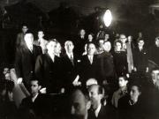Aspecte de la festivitatea organizată la Ateneu la 19.10.1946 cu prilejul sărbătoririi zilei prieteniei româno-sovietice. Participă: Gh. Gheorghiu–Dej, Gh. Tătărăscu, P. Groza, I.G. Maurer, C.I.Parhon, Lothar Rădăceanu , Th. Georgescu, reprezentanţi diplomatici şi militari ai U.R.S.S., ş.a. (19.10.1946).