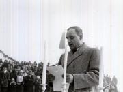Gh. Gheorghiu–Dej vorbeşte cu prilejul inaugurării viaductului de la Caracău. (10.11.1946).
