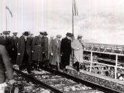 Dej, I. Chişinevschi, după inaugurarea viaductului de la Caracău, vizitează şantierul. (10.11.1946).