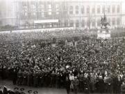 Aspect de la întrunirea B.P.D. a soldaţilor şi ofiţerilor din Piaţa Universităţii. (17.11.1946).