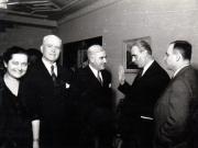 Gh. Gh.-Dej, Petru Groza, S. I. Kavtaradze, Natalia Scurtu, prof. Sava Ganovski la spectacolul de gală din sala Patria, cu prilejul închiderii săptămânii prieteniei româno-bulgare. (7 martie 1950)