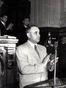 Gh. Gheorghiu-Dej vorbind la cea de-a 12-a sesiune a M.A.N., cu prilejul alegerii sale ca Preşedinte al Consiliului de Miniştri al R.P.R.(2.06.1952).