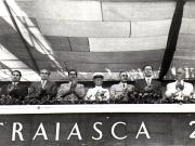 Gh. Gheorghiu-Dej, P. Groza, Al. Moghioroş, V.V. Kuzneţov, Gh. Apostol, G-ral F.I. Golikov, A.I. Leontiev, ş.a., în tribuna oficială de la demonstraţia cu prilejul zilei de 23 August 1952 (Piaţa Aviatorilor).(23.08.1952).