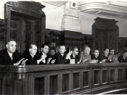 Gh. Gheorghiu-Dej, Gh. Apostol, I. Chişinevschi, Chivu Stoica,  M. Constantinescu, P. Borilă, E. Bodnăraş, ş.a., pe banca ministerială la lucrările celei de-a XIII-a sesiune a M.A.N. unde s-au dezbătut o serie de probleme şi s-a supus spre aprobare proiectul noii Constituţii a R.P.R.(22-25.09.1952).