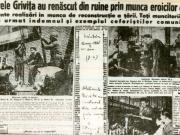 Atelierele ”Griviţa au renăscut din ruine prin munca eroicilor ceferisti”, imagine apărută în ”Scânteia” din 13 august 1945.(13 august 1945)