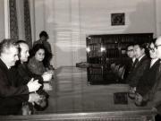 Primirea la preşedintele Nicolae Ceauşescu a lui Tomio Nishizawa şi Hiroshi Tachiki, reprezentanţi ai P.C. din Japonia (16 februarie 1976).