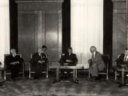 Primire la Nicolae Ceauşescu a unui grup de participanţi la lucrările Conferinţei Societăţii de Cruce Roşie şi Semilună Roşie din ţările balcanice. (12 mai 1976)