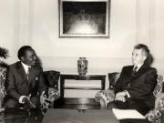 Primirea de către preşedintele Nicolae Ceauşescu a secretarului naţional executiv al Partidului Uniunea pentru Progres Naţional (UPRONA) din Burundi, Bernard Bizindavyi (26 mai 1976)