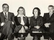 Primirea la Nicolae ceauşescu a dr. Helmut Kohl, preşedintele Uniunii creştin-democrate din R. F. Germania. În fotografie mai apar: Elena Ceuşescu şi soţia lui Kohl. (8 iunie 1976)